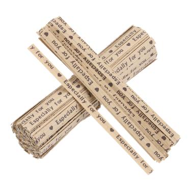 Imagem de 1000 peças de laços torcidos de papel kraft 7,5 cm laços de pão preto marrom laços torcidos para sacos plásticos laços de plantas reutilizáveis para bolos pop violoncelo doces pão sacos de café