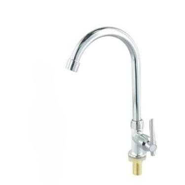 Imagem de Torneira Dourada para Cozinha e Banheiro - Torneira de Bancada com Bica Móvel em Metal | Mecanismo 1/4 Volta e Arejador Econômico(prata)