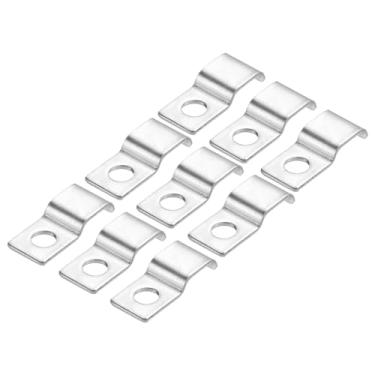 Imagem de 30 tiras de tubo, alça de suporte de tubo de aço inoxidável 304 adequada para tubo de 9 mm (3/8 pol.) Clipe de tensão com 1 orifício de 3 mm de altura para tubos contínuos EMT conduíte ou fixação de