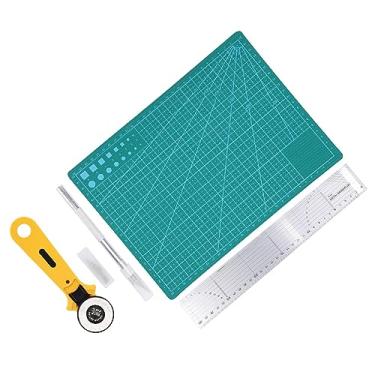 Imagem de Phefop Kit Profissional de Artesanato Em Couro, Ferramentas Duráveis ​​para Projetos DIY, Incluindo Cortador Rotativo, Régua e Tapete de Corte para Iniciantes e Profissionais