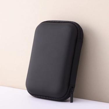 Imagem de Capa de fone de ouvido mini portátil, estojo de transporte portátil de EVA (EVA), bolsa de armazenamento de viagem para tampões de ouvido - preta