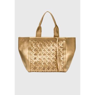 Imagem de Bolsa Tote Tressê Maxi Palha Ouro Isla-Feminino