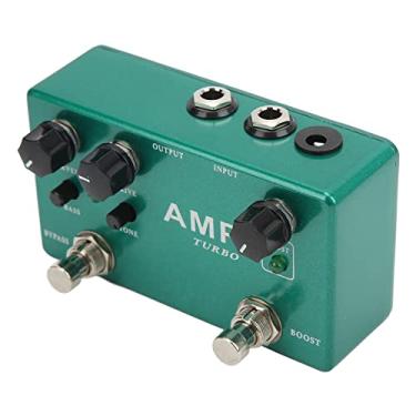 Imagem de RiToEasysports Pedal de Impulso de Overdrive de Metal Multifuncional Pedal de Guitarra Suave Redondo Efeito Overdrive Equilibrado para Guitarristas Todo Metal Verde