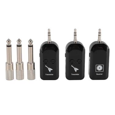 Imagem de Captador de Instrumento Sem Fio, Receptor Transmissor de Guitarra Sem Fio de 1 a 2, Recarregável, 3,5 Mm 6,35 Mm, Captador de Guitarra Sem Fio para Estúdio de Palco de Performance