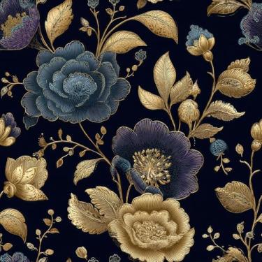 Imagem de Papel de parede floral vintage de luxo autoadesivo peônias botânicas folha peônias aquarela flor contato papel removível à prova d'água para quarto decoração sala de estar amigável para locatários 45