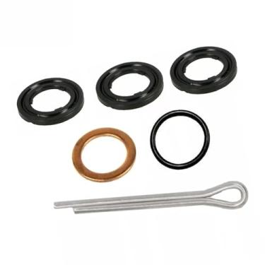 Imagem de 09168-10022 09168-12017 Kit de reparo com junta do bujão de drenagem de óleo e engrenagem, pino de trava da porca da hélice e kit de vedação para motor de popa