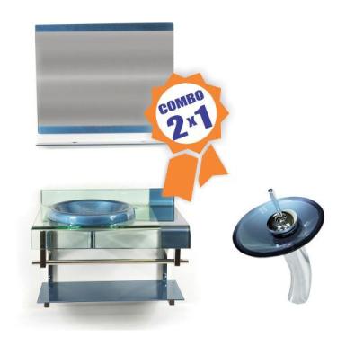 Imagem de Combo 2 em 1 - Gabinete 70cm Turquia + Torneira Ibiza - EKASA, Azul