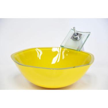 Imagem de Cuba de Vidro Heptagonal 41cm Nápoles - EKASA, Amarelo