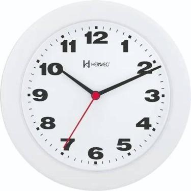 Imagem de 2X Relógio De Parede Herweg 21Cm Quartz 6103-021 Branco
