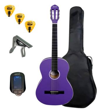 Imagem de KIT VIOLÃO INICIANTE GIANNINI CLÁSSICO START ESTUDO N-14 C/BAG PALHETA + Capotraste Afinador