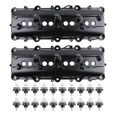 Imagem de WONSABON Tampa de válvula de motor de alumínio atualizada compatível com Dodge Charger Durango Ram 1500 2500 3500 Jeep Wrangler Grand Cherokee 5.7L 6.4L V8 53022085AD 53021333BA 53022085AC