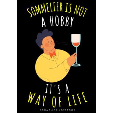 Imagem de Sommelier Notebook: Large Lined Journal For Your Daily To do List Note | 100 pages Decorated With Small Wine Glasses Designs and Liquor Bottle ... Book Gift to Keep track & Record Information