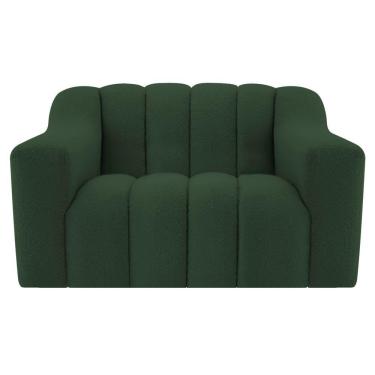 Imagem de Poltrona Decorativa Sala De Estar Recepção Elegance Linho Cor Verde