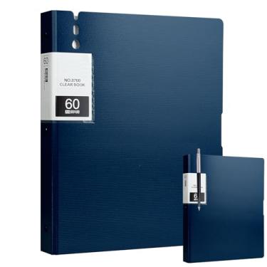 Imagem de Fichário de portfólio de arte, fichário de 60 bolsos com mangas de plástico, exibe 120 páginas de documentos, livro de exibição de 21 x 28 com mangas de plástico, para obras de arte, fichários