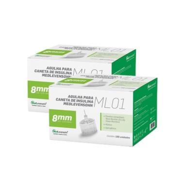 Imagem de Kit Com 2 Caixas Agulha Caneta Insulina 8mm Medlevensohn
