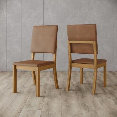 Imagem de Kit 2 Cadeiras De Jantar Estofadas Milla Plus - Nature - Corano Caramelo