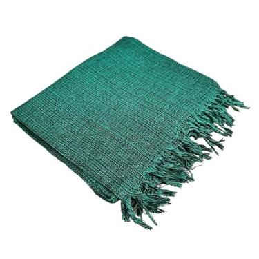 Imagem de Manta De Algodão Para Sofá Luxo - 400x180 Cm Super King Gigante, Tipo Capa, Protege E Decora Sofás Grandes(Verde Mesclado 4mts)