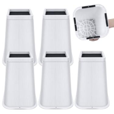 Imagem de MCXYEM Elevadores de cama resistentes de 20 cm, elevadores de móveis ajustáveis, suportes de elevação antiderrapantes para camas/sofás/sofás, design quadrado durável com espaço de armazenamento