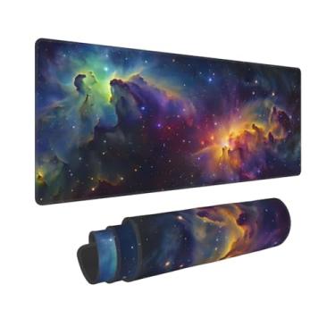 Imagem de CANFLASHION Tapete de mouse céu estrelado, tapete de mesa de escritório 80 x 28 cm, mouse pad grande para jogos, XL estendido à prova d'água para computador com base de borracha antiderrapante, 300 x