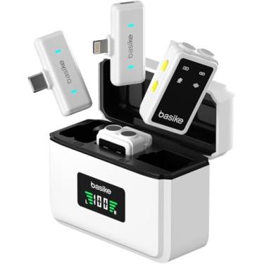 Imagem de Microfone anti ruido Lapela Sem Fio, Microfone Para Celular Com à Prova De Vento, Tip-C e Lighting - Compatível com iPhone e Android - Vídeos, Aulas, Lives e Podcasts (Branco)