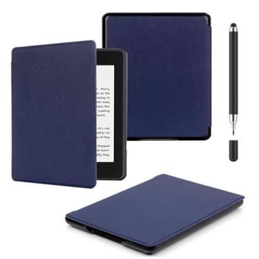 Imagem de Akacy Nova capa de textura de couro sintético para Kindle Voyage 15.2 cm, leve e segura para água, capa dobrável geração 2014 versão (8)