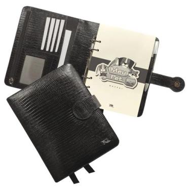 Imagem de Agenda Meu Pet Couro 167-R Raffai Couros, Preto Lizard