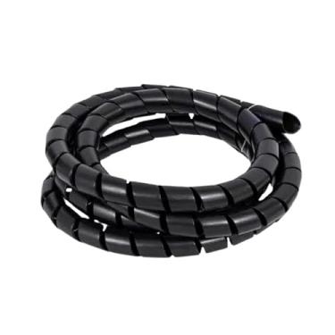 Imagem de Organizador De Fios Cabos Espiral 12mm (1/2") Informática Organizar Setup e Fios (Preto,5,0)