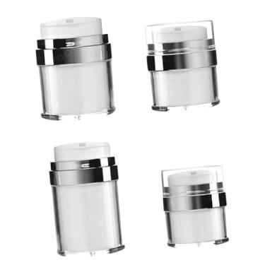 Imagem de 4pcs Airless Pump Jar Refillable Vacuum Lotion Containers Lightweight Cosmetic Cream Dispensers for Travel Toiletries and Skincare