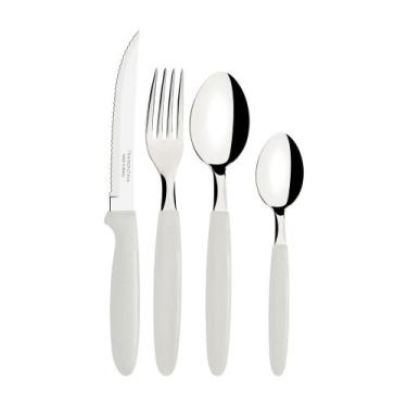 Imagem de Conjunto Faqueiro 24 Peças Ipanema Lâmina Inox Cabo Branco - Tramontin