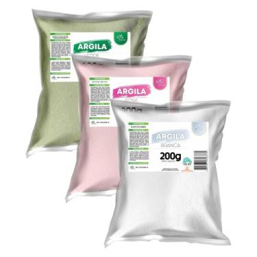 Imagem de Kit 3 Argilas (Verde, Rosa e Branca) 200g Skincare - Navida Naturais