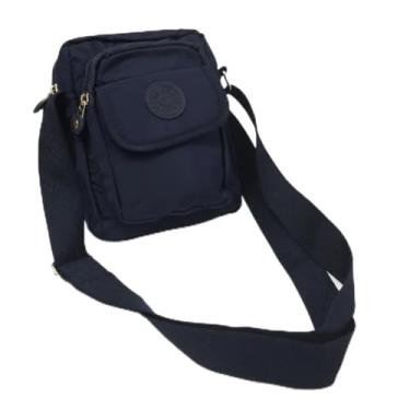 Imagem de Bolsa Transversal Feminina Casual, 3 Bolsos, Alça Ajustável em Nylon, Shouderbag (Azul)