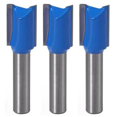 Imagem de Kit 3 Fresas Retas Paralela 16Mm Haste 8Mm Metal Duro Tupia - Dremax