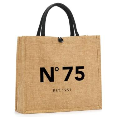 Imagem de NGLIV Presentes de aniversário 30, 40, 45, 50, 55, 60, 65, 70, 75 anos, presentes de aniversário para mulheres, sacolas de compras reutilizáveis, Est1949, Medium