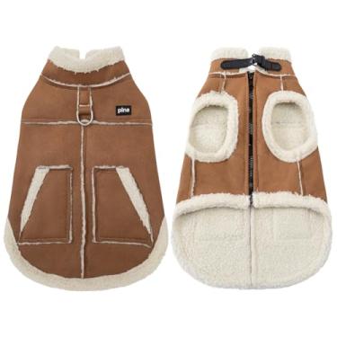 Imagem de PINA Jaqueta para cães pequenos, médios e grandes, casaco impermeável para cães com arnês embutido, casaco de inverno para filhotes, casaco de frio para filhotes, roupa de neve quente de lã à prova de