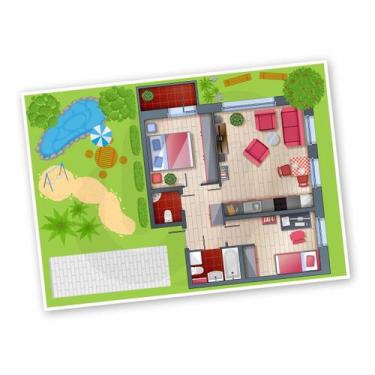 Imagem de Tapete Em Lona Casinha De Bonecas Férias 1,4X1,0M - Plimshop