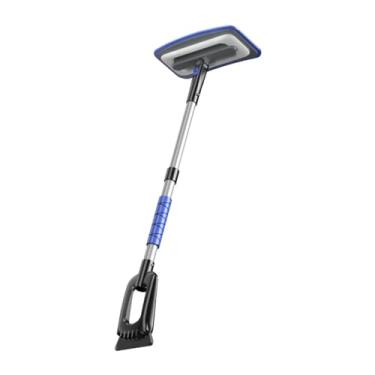 Imagem de Fenteer Rodo de gelo extensível, ferramenta de limpeza de neve removível sem arranhão, Azul