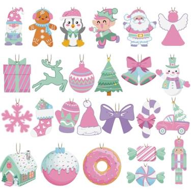 Imagem de Cinrobiye Kit de enfeites de árvore de Natal, decoração de Natal preto e branco, recortes de decoração de casa de fazenda com corda para lareiras domésticas, suprimentos de festa de Natal de inverno