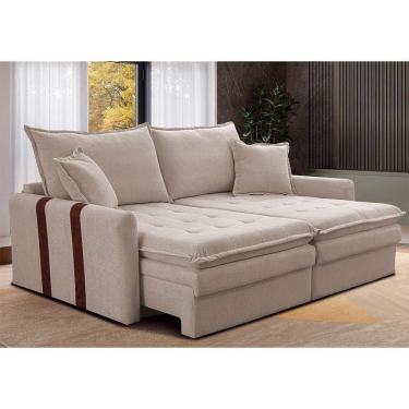Imagem de Sofá Sem Caixa Retrátil 1,80m Soft Bonnie Boucle Cama Inbox Bege Claro