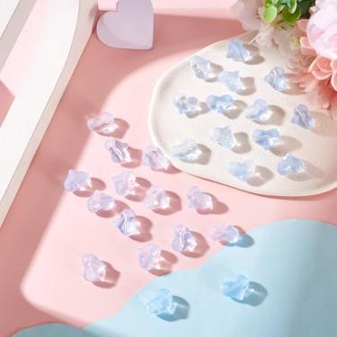 Imagem de 30 peças de contas de cristal de coração amor coração contas espaçadoras de vidro 14 mm Cornflower azul tema dos namorados contas soltas para fazer joias faça você mesmo, pulseiras, colares, miçangas