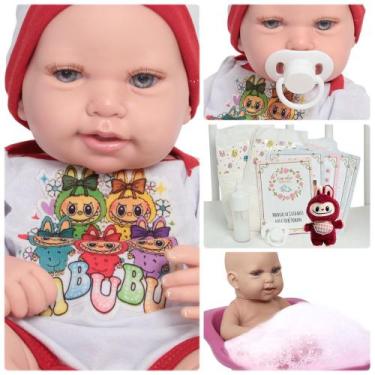 Imagem de Boneca Reborn Recém Nascida Olhos Azuis Enxoval + Itens - Cegonha Rebo