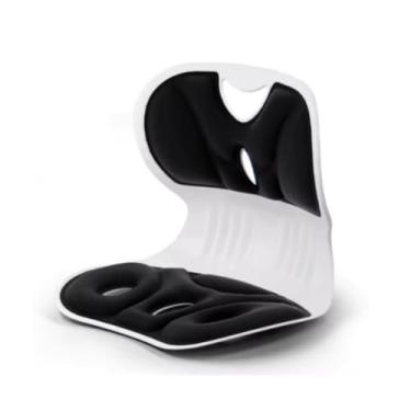 Imagem de Almofada Ergonômica Com Apoio Lombar, Estofada Para Cadeira (Preto)