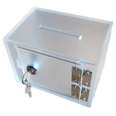 Imagem de Cofrinho transparente de acrílico com cadeado, cofrinho fosco para armazenamento seguro de moedas