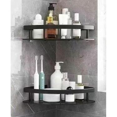 Imagem de Kit Suporte Organizador de Metal para Banheiro e Cozinha – Prateleira Porta Shampoo e Utensílios, Instalação Sem Furo, Aço Inoxidável, Adesivo Incluso(22)