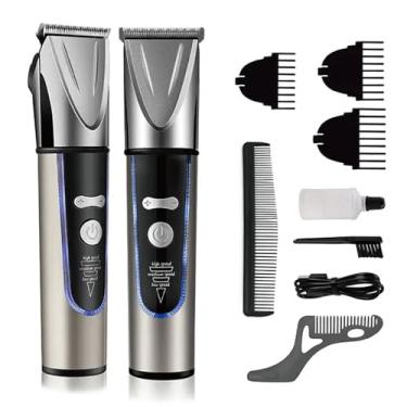 Imagem de Máquina de Cortar Cabelo Profissional Recarregável – Aparador Elétrico com Kit Completo, Ajuste de Altura, Lâmina de Alta Precisão, Ideal para Uso Doméstico e Profissional