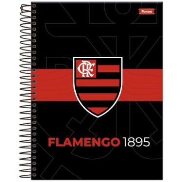 Imagem de Caderno College Colegial 10 Matérias Espiral Capa Dura 160 Folhas Flamengo Capa A Foroni