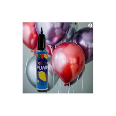 Imagem de Bomba de Ar Manual Mini para Balões, Bexigas e Infláveis, Plástico, 27cm, para Festas e Decorações