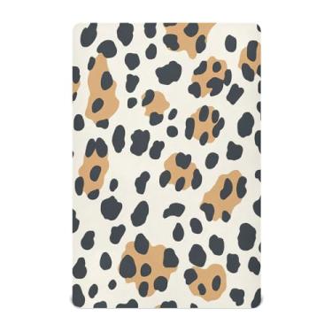 Imagem de CEBUGI Lençol de berço elástico para bebês meninos e meninas, portátil, com estampa de leopardo, mini lençol com elástico para crianças, material neutro, ultra macio, colchão infantil padrão completo