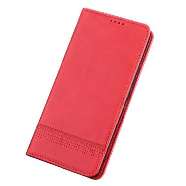 Imagem de LYJSMGZ Capa flip para Huawei Honor Magic 8 Pro/Magic 8, suporte de cartão, capa fina, fosca, anti-impressão digital, à prova de choque, vermelha, Majic 8