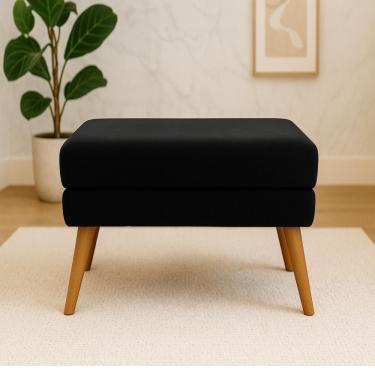 Imagem de Puff Decorativo Itália Material Veludo- Star Confort Preto