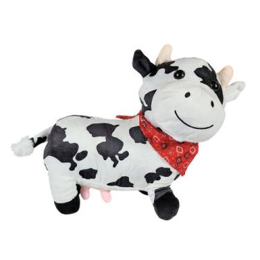 Imagem de Vaca De Pelúcia Malhada 25cm - Preta - Tuka Toy